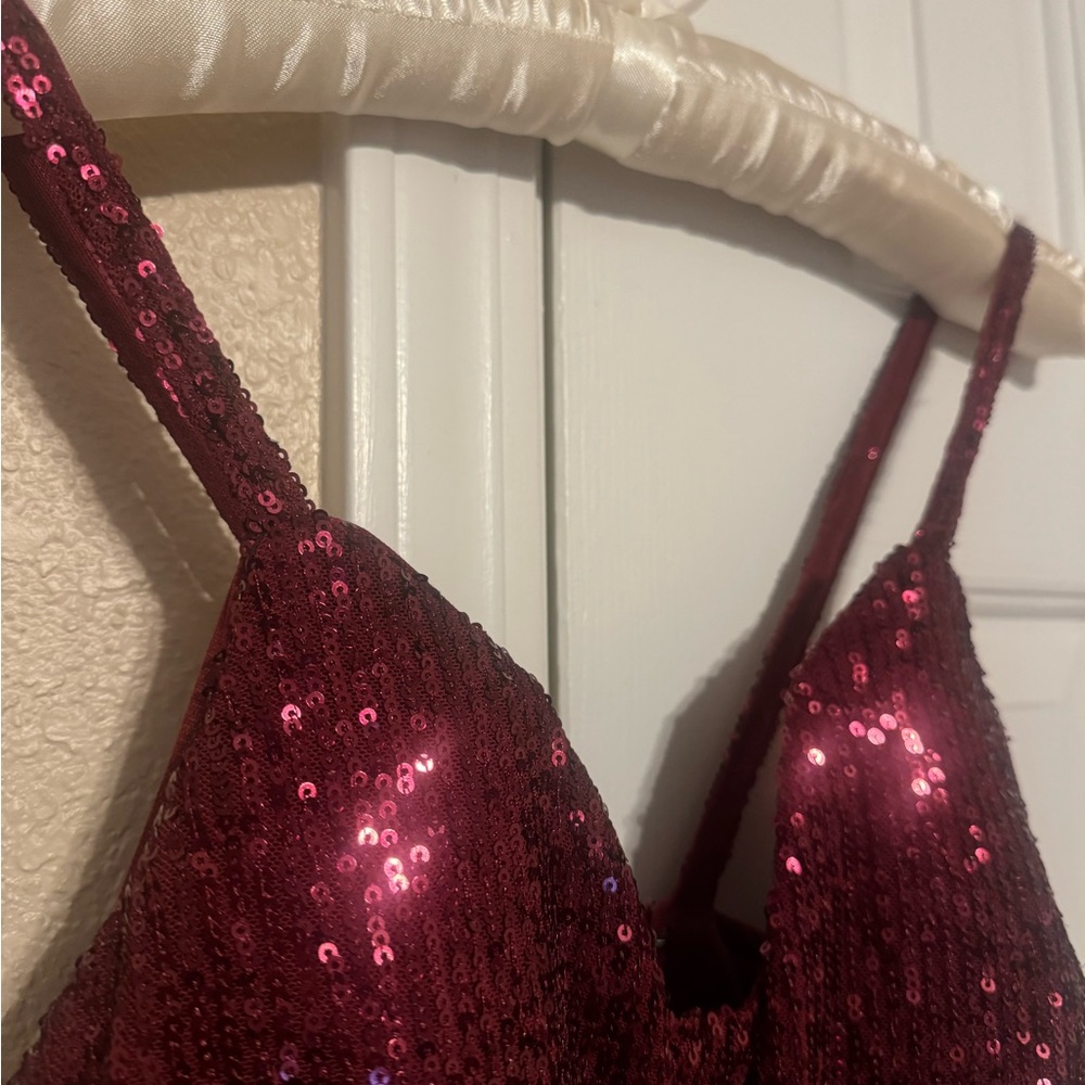 Prom Dress - Ruby Red Sequin Gown - image 4